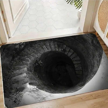 Fußmatte mit visuellem Illusionsmuster „Endloser Abgrund“, HD-Druck, rutschfest