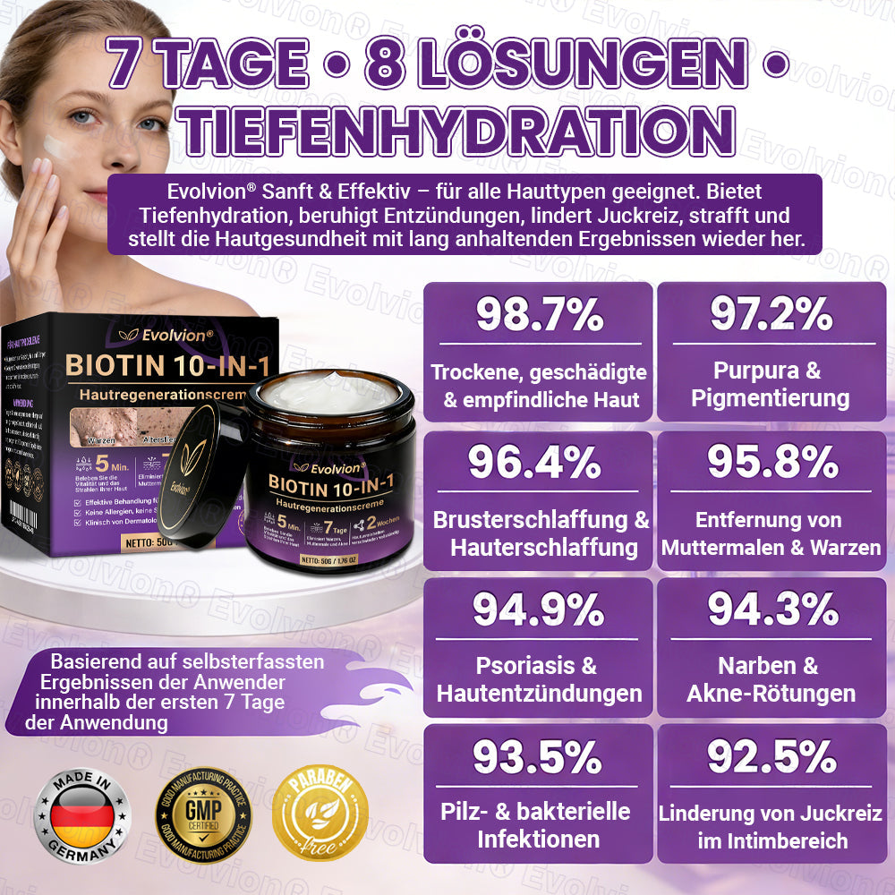 Hergestellt und versendet aus Deutschland ✨ Evolvion® Biotin 10-in-1 Hautrestaurationscreme 🔥🔥🔥