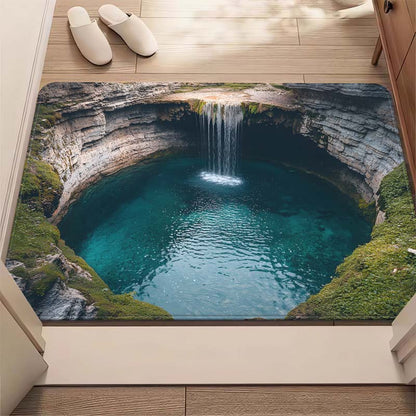 Fußmatte mit visuellem Illusionsmuster „Endloser Abgrund“, HD-Druck, rutschfest