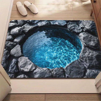 Fußmatte mit visuellem Illusionsmuster „Endloser Abgrund“, HD-Druck, rutschfest