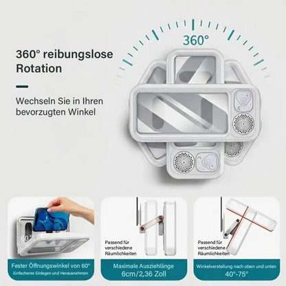 Intelligente Bluetooth Wasserdichte Dusch-Handybox, Wandmontierter Anti-Beschlag Touchscreen Halter mit Freisprech-Musikwiedergabe