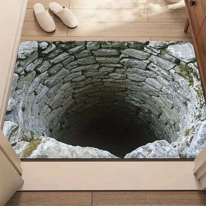 Fußmatte mit visuellem Illusionsmuster „Endloser Abgrund“, HD-Druck, rutschfest