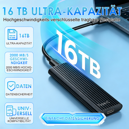 🏆Blitzverkauf⚡ Über 50.000 verkauft! Fast ausverkauft – 🔥16TB tragbare Mini-SSD mit großer Kapazität und Type-C🍇-up