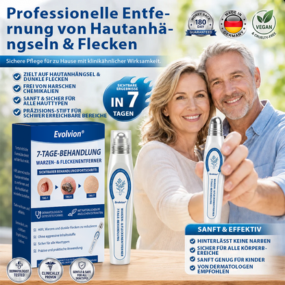 Hergestellt und versandt aus Deutschland ✨ Evolvion® 𝟕-Tage-Hautanhangs- & Pigmentflecken-Entferner – Schmerzfreie und narbenfreie fortschrittliche Lösung zur Beseitigung von Hautunreinheiten mit Roll-On-Pen 🌼