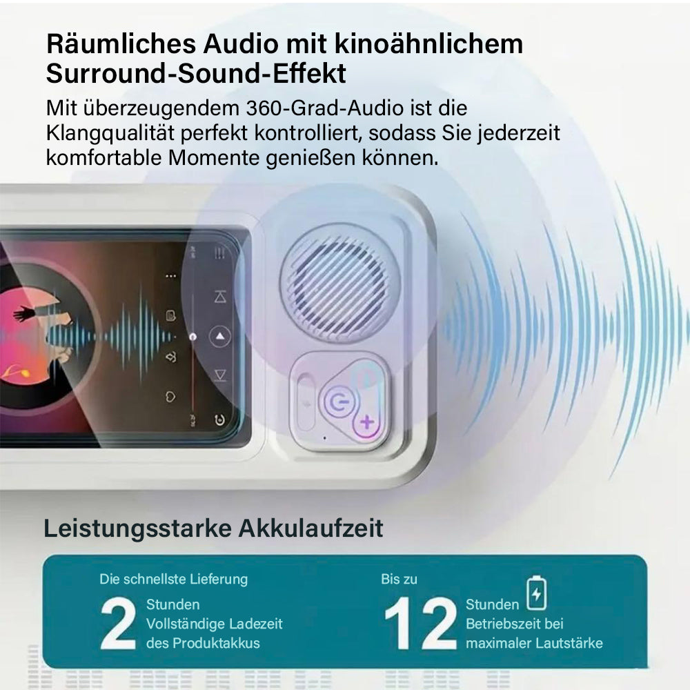Intelligente Bluetooth Wasserdichte Dusch-Handybox, Wandmontierter Anti-Beschlag Touchscreen Halter mit Freisprech-Musikwiedergabe