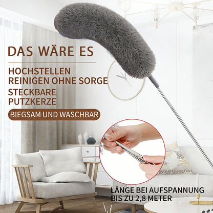 Ausziehbarer Mikrofaser-Federstaubwedel | 110 Zoll extra langer Stiel + biegsamer Kopf