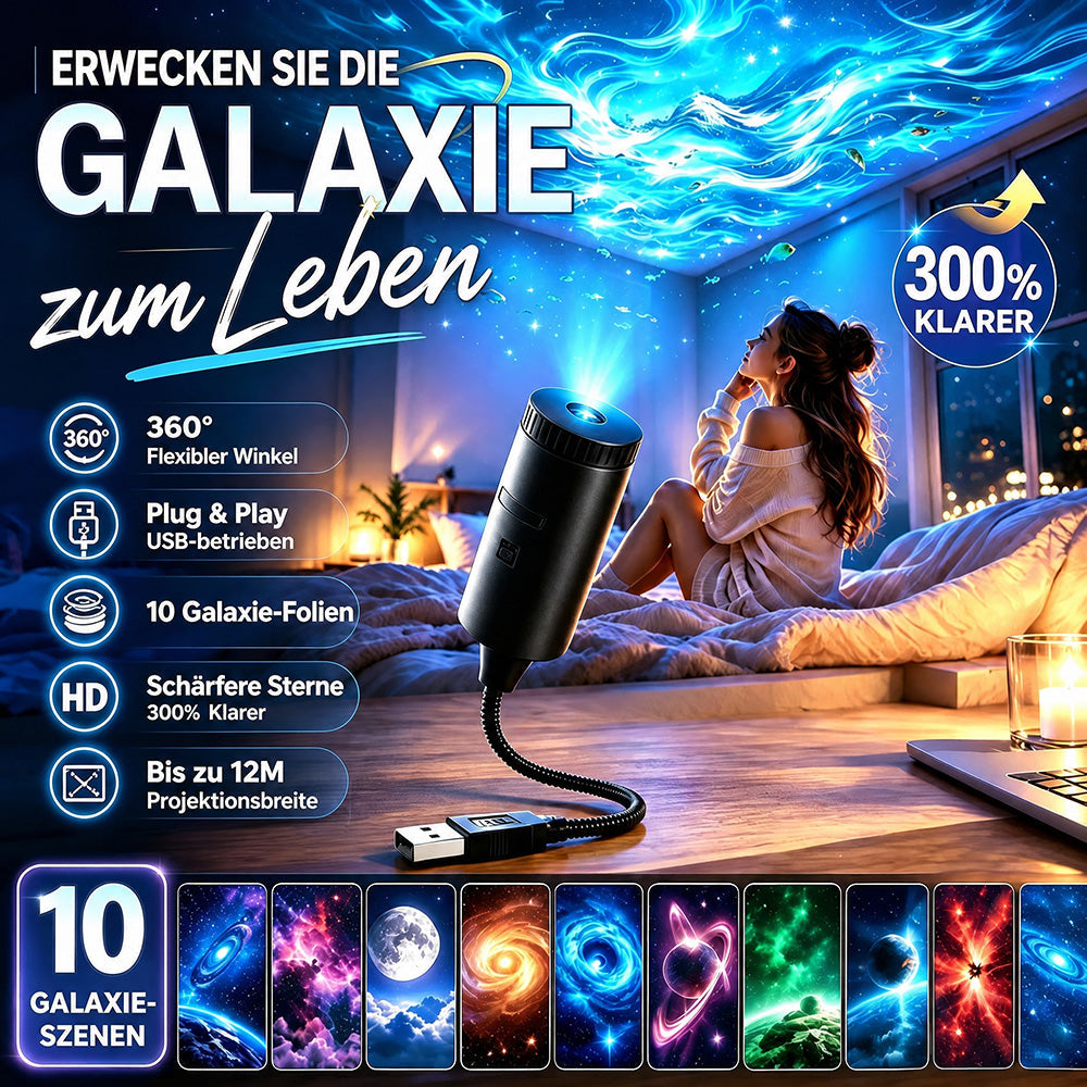 💡BVJ® Plug-and-Play HD Galaxy & Ozean Projektor-Nachtlicht🥳 50.000+ zufriedene Nutzer 🐋 upsell