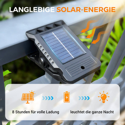 Solar-Clip-Leuchte mit Bewegungssensor – Ideal für Garten, Balkon & Terrasse! 🏡