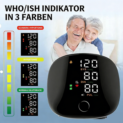 Tinycarry® Wiederaufladbares Handgelenk-Blutdruckmessgerät mit LED-Touchscreen, Sprachausgabe und 99x2 Speicher — Einfache und genaue Blutdruckverfolgung zu Hause