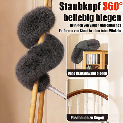 Ausziehbarer Mikrofaser-Federstaubwedel | 110 Zoll extra langer Stiel + biegsamer Kopf