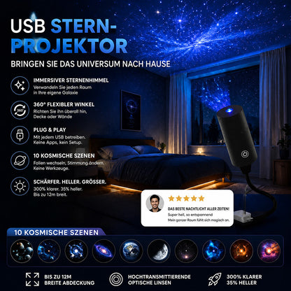 💡BVJ® Plug-and-Play HD Galaxy & Ozean Projektor-Nachtlicht🥳 50.000+ zufriedene Nutzer 🐋 upsell