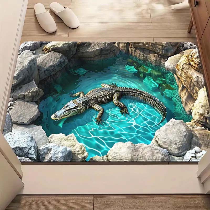 Fußmatte mit visuellem Illusionsmuster „Endloser Abgrund“, HD-Druck, rutschfest