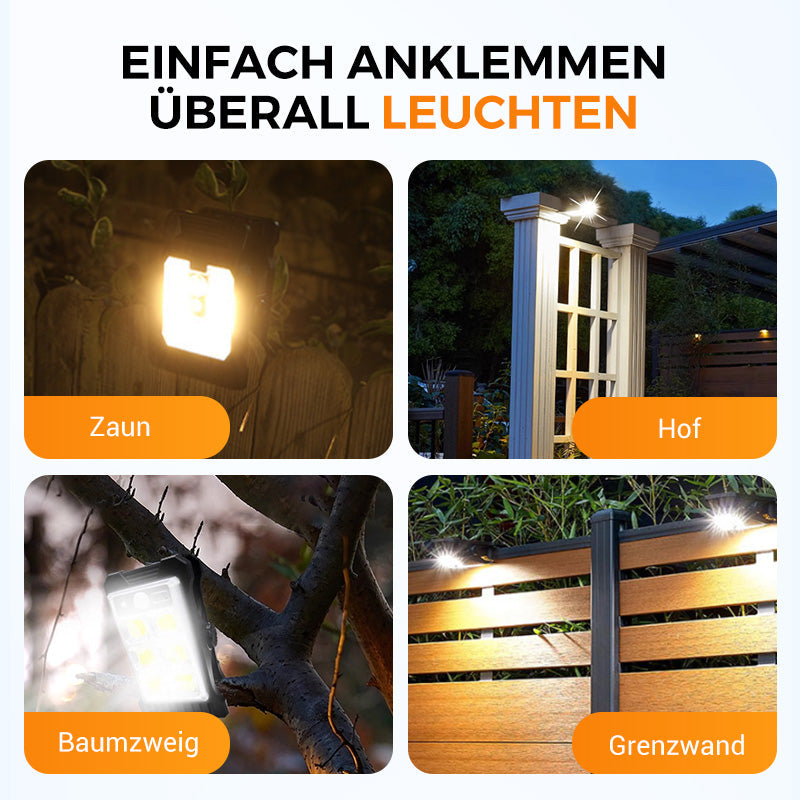 Solar-Clip-Leuchte mit Bewegungssensor – Ideal für Garten, Balkon & Terrasse! 🏡