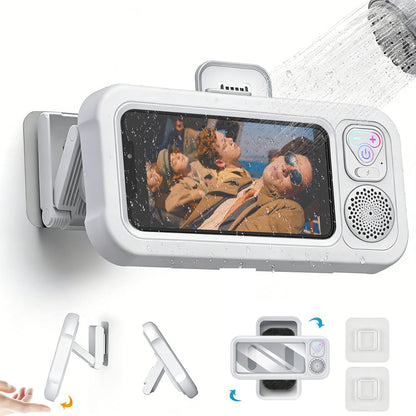 Intelligente Bluetooth Wasserdichte Dusch-Handybox, Wandmontierter Anti-Beschlag Touchscreen Halter mit Freisprech-Musikwiedergabe